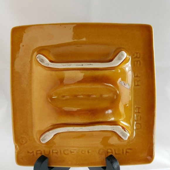 Vintage Mid Century Glazed Pottery Maurice Of California-USA-RF38 ashtray 6"x6" - Picture 5 of 5
